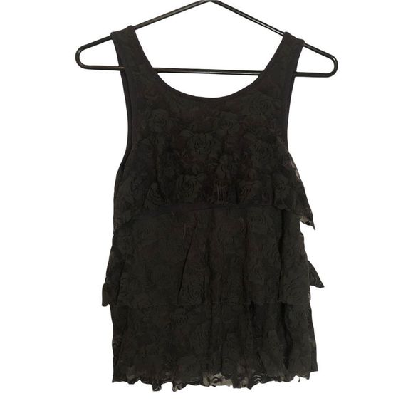 UO Pins & Needles Tiered Lace Grey Top - Picture 6 of 6